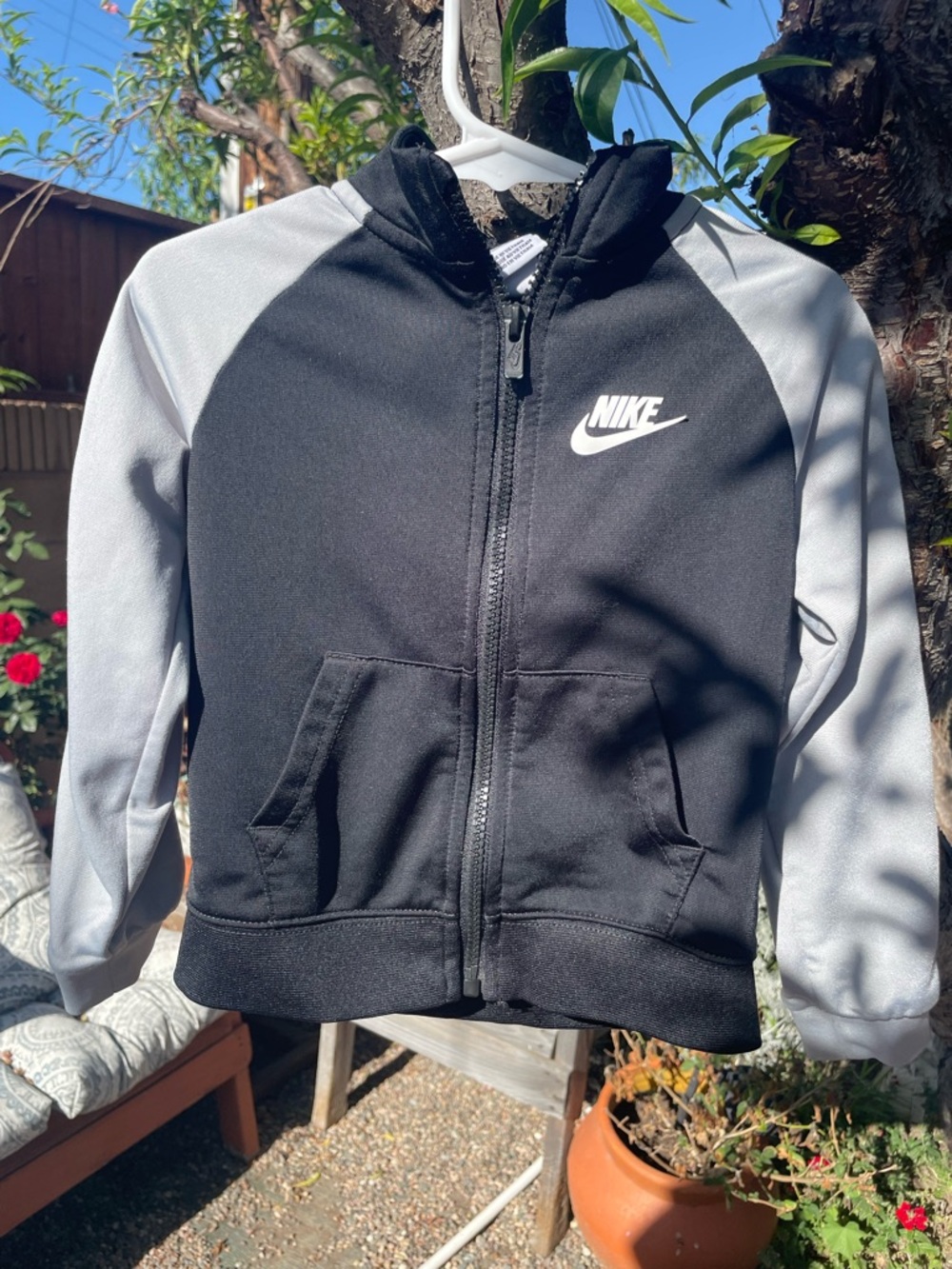 Nike Black & Gray Kids' Full-Zip Hooded Jacket